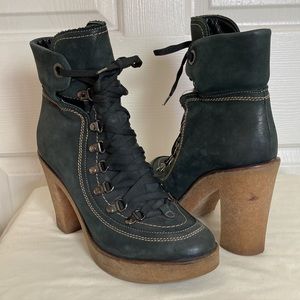 Barney’s New York CO-OP Crepe Sole Ankle Boots Side Zipper Black Leather 39-1/2